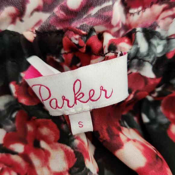 Parker Silk Floral Print Cold Shoulder Blouse Size Small - Picture 2 of 7